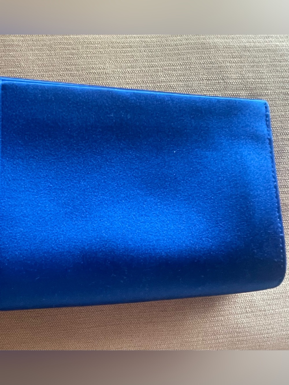 LIKE NEW ROGER VIVIER ROYAL BLUE SATIN CRYSTAL ELONGATED TUBE PILGRIM CLUTCH - Picture 9 of 13